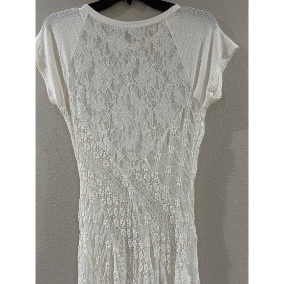 Free People Dress Cypress Bohemian Lace Maxi Ivory white size small No Slip - Picture 11 of 11